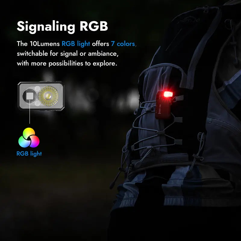 Rechargeable Mini EDC Flashlight, 400-Lumen USB-C Pocket Flashlight with RGB Light, 180° Rotating Head & Magnetic Clip for Camping, Work & Everyday Carry